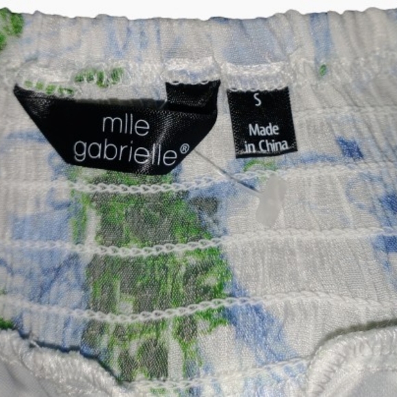 Mlle Gabrielle White/Blue Floral Dress Size Small - Picture 6 of 8